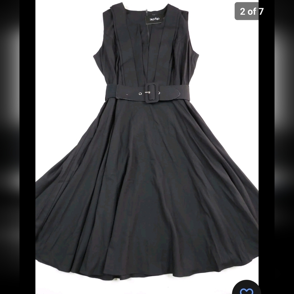 City Chic dress black size 14 (plus size XS) knee length flare - Picture 6 of 14